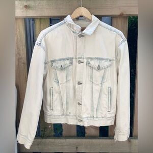 Ralph Lauren distressed white denim jacket lg.